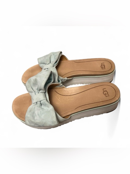 UGG Shoes - UGG Treadlight Pale Blue Bow Slide Clogs Women’s Size 12 Boho Cottagecore Summer